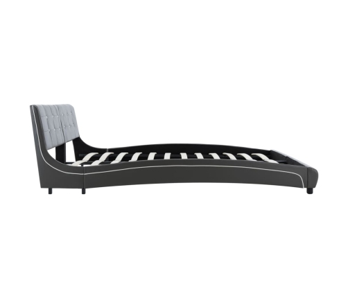 Estructura de cama cuero sintético gris 180x200 cm