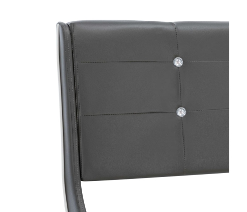 Estructura de cama cuero sintético gris 180x200 cm