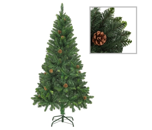 Árbol de Navidad artificial con piñas verde 150 cm