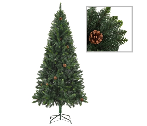 Árbol de Navidad artificial con piñas verde 180 cm