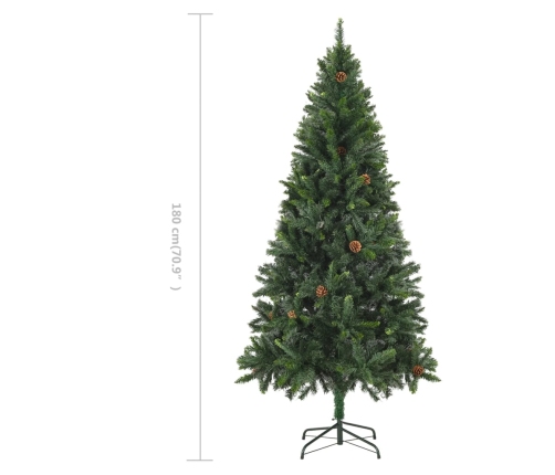 Árbol de Navidad artificial con piñas verde 180 cm