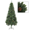 Árbol de Navidad artificial con piñas verde 210 cm