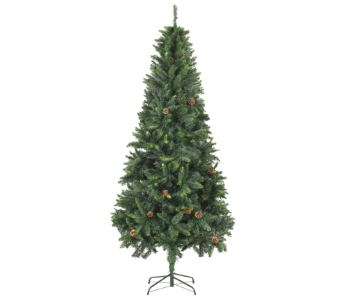 Árbol de Navidad artificial con piñas verde 210 cm