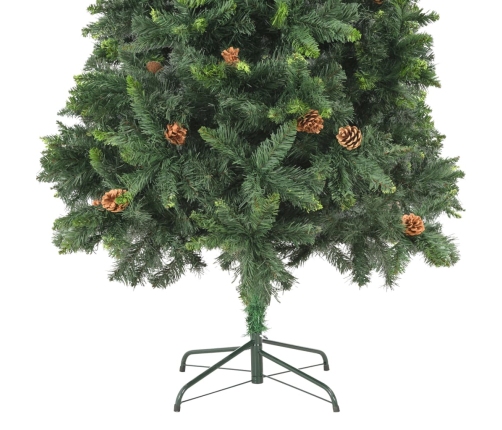 Árbol de Navidad artificial con piñas verde 210 cm