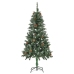 Árbol de Navidad artificial con piñas y brillo blanco 150 cm