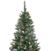 Árbol de Navidad artificial con piñas y brillo blanco 150 cm