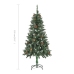 Árbol de Navidad artificial con piñas y brillo blanco 150 cm