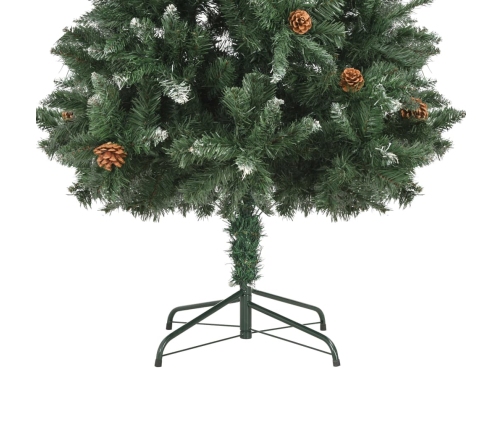 Árbol de Navidad artificial con piñas y brillo blanco 180 cm