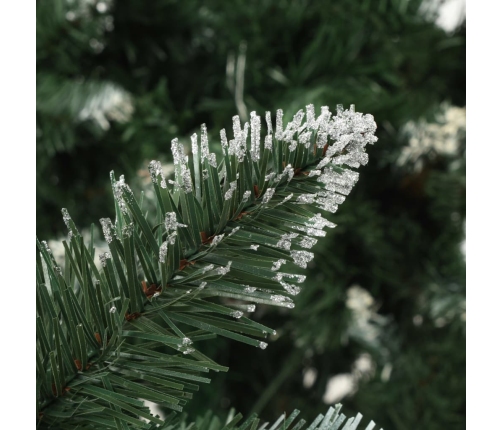 Árbol de Navidad artificial con piñas y brillo blanco 210 cm