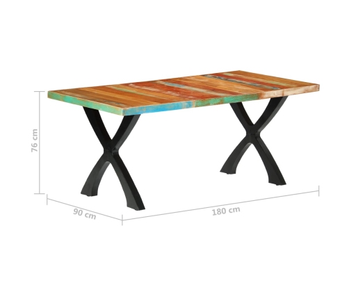 Mesa de comedor de madera maciza reciclada 180x90x76 cm