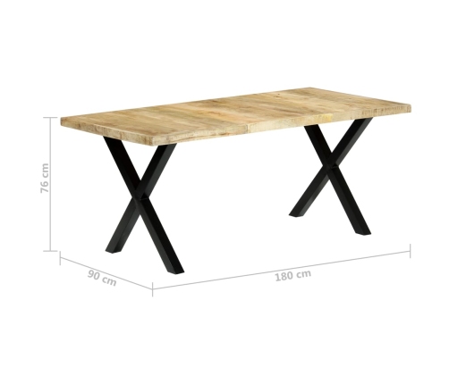 Mesa de comedor de madera maciza de mango 180x90x76 cm