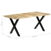 Mesa de comedor de madera maciza de mango 180x90x76 cm