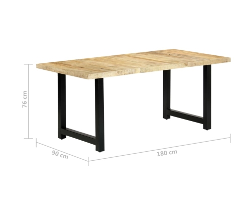 Mesa de comedor de madera maciza de mango 180x90x76 cm