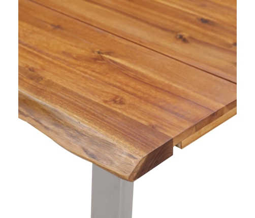 Mesa de comedor madera de acacia y acero inoxidable 160x80x75cm