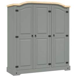 Armario madera de pino Mexicano estilo Corona gris 3 puertas