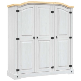 Armario madera de pino Mexicano estilo Corona blanco 3 puertas