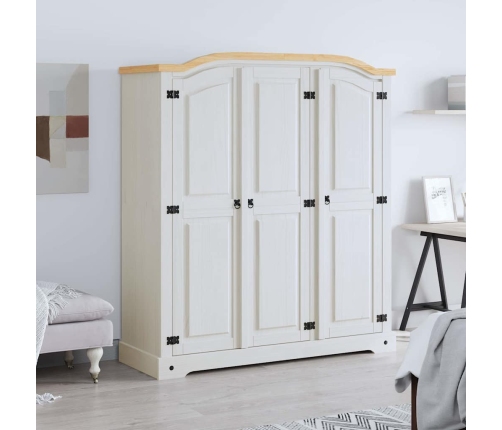 Armario madera de pino Mexicano estilo Corona blanco 3 puertas