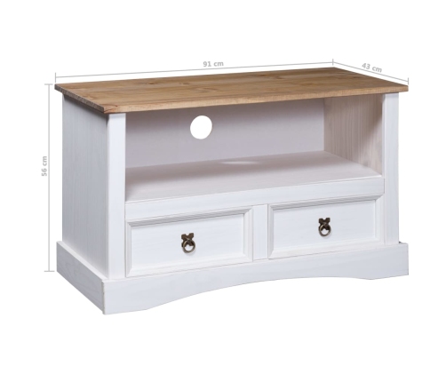 Mueble para TV Corona Range de pino mexicano blanco 91x43x56 cm