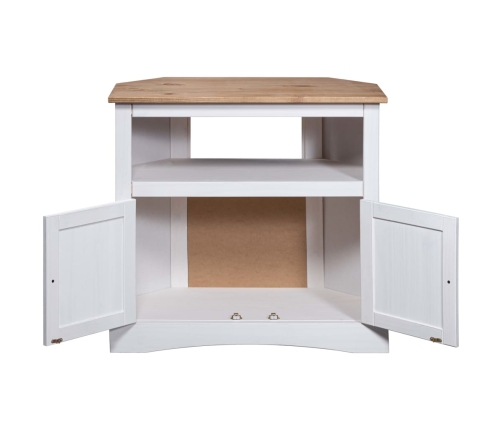 vidaXL Mesa consola Corona Range de pino mexicano blanco 80x43x78 cm