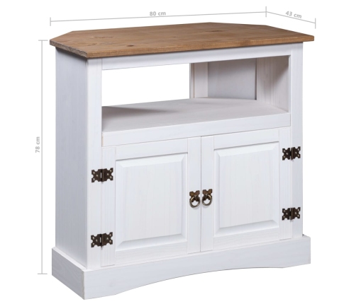 vidaXL Mesa consola Corona Range de pino mexicano blanco 80x43x78 cm