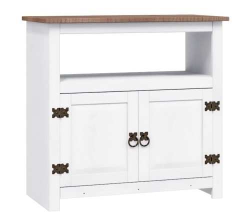 Mueble de TV Corona Range de pino mexicano blanco 80x43x78 cm