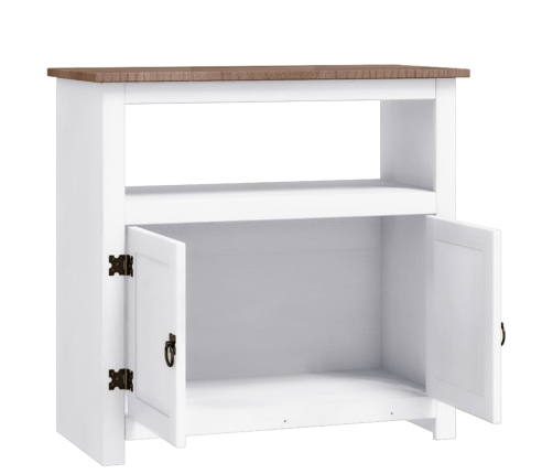 Mueble de TV Corona Range de pino mexicano blanco 80x43x78 cm