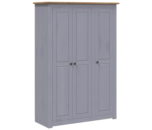 Armario 3 puertas madera pino Panamá Range gris 118x50x171,5cm