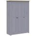 Armario 3 puertas madera pino Panamá Range gris 118x50x171,5cm