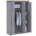 Armario 3 puertas madera pino Panamá Range gris 118x50x171,5cm