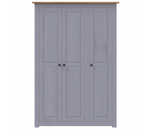 Armario 3 puertas madera pino Panamá Range gris 118x50x171,5cm