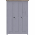 Armario 3 puertas madera pino Panamá Range gris 118x50x171,5cm