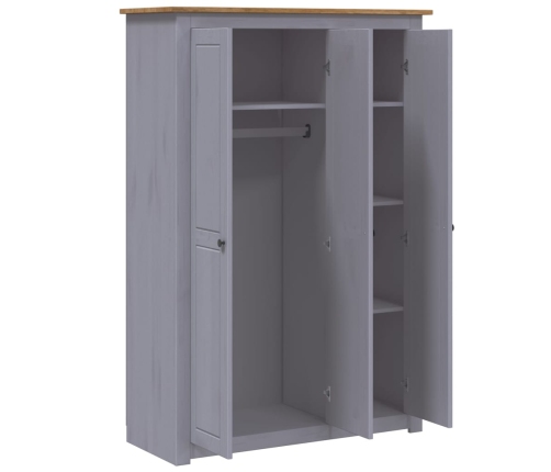 Armario 3 puertas madera pino Panamá Range gris 118x50x171,5cm