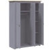 Armario 3 puertas madera pino Panamá Range gris 118x50x171,5cm