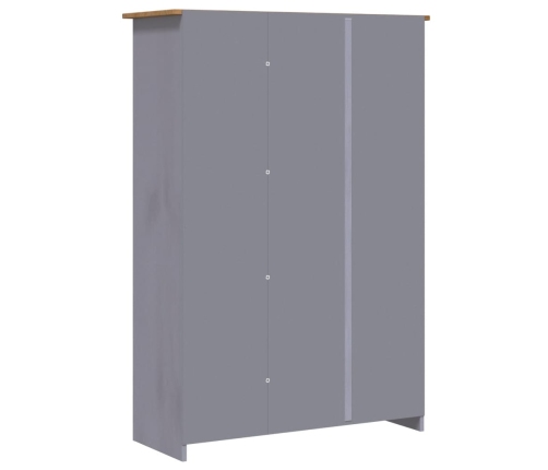 Armario 3 puertas madera pino Panamá Range gris 118x50x171,5cm