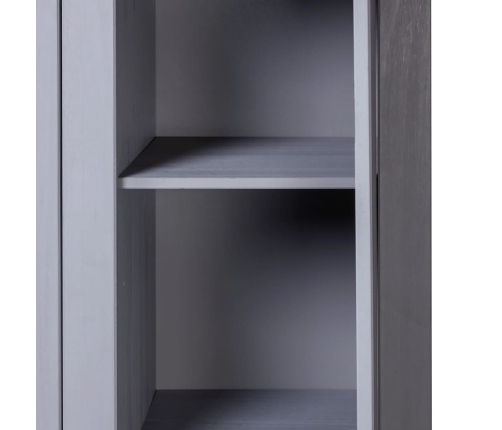 Armario 3 puertas madera pino Panamá Range gris 118x50x171,5cm