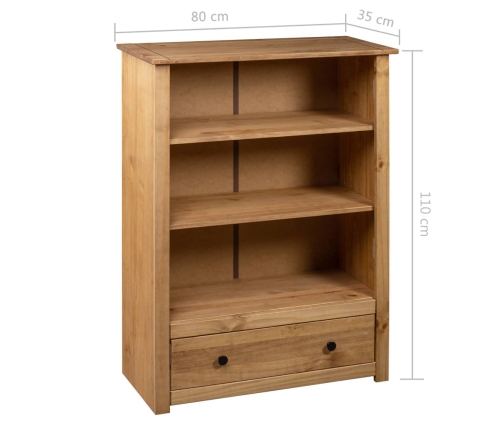 Librería de madera maciza de pino estilo Panamá 80x35x110 cm