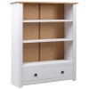 Librería de madera maciza pino estilo Panamá blanco 80x35x110 cm