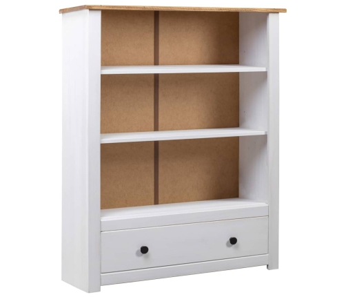 Librería de madera maciza pino estilo Panamá blanco 80x35x110 cm