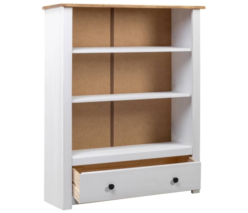 Librería de madera maciza pino estilo Panamá blanco 80x35x110 cm