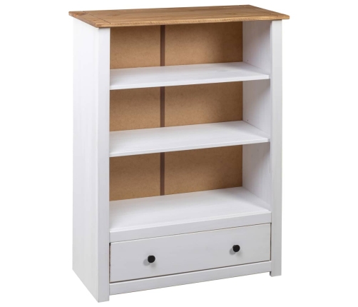 Librería de madera maciza pino estilo Panamá blanco 80x35x110 cm