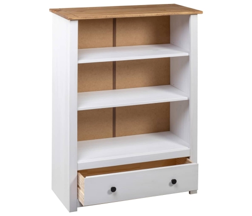 Librería de madera maciza pino estilo Panamá blanco 80x35x110 cm