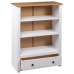 Librería de madera maciza pino estilo Panamá blanco 80x35x110 cm