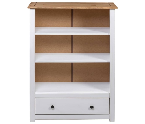 Librería de madera maciza pino estilo Panamá blanco 80x35x110 cm