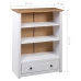 Librería de madera maciza pino estilo Panamá blanco 80x35x110 cm