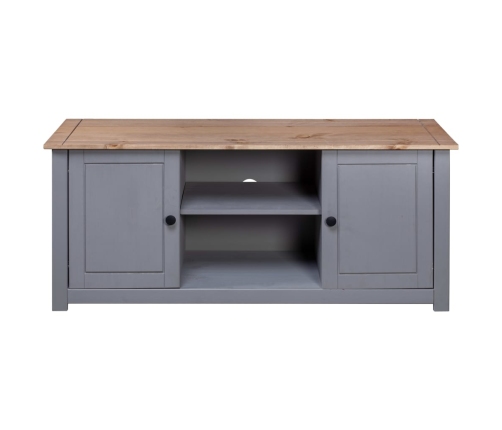 Mueble de TV madera maciza pino estilo Panamá gris 120x40x50 cm