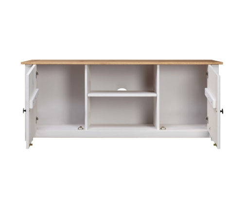 vidaXL Mueble para TV madera de pino estilo Panamá blanco 120x40x50 cm