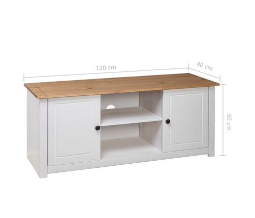 vidaXL Mueble para TV madera de pino estilo Panamá blanco 120x40x50 cm