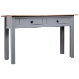 Mesa consola madera maciza pino estilo Panamá gris 110x40x72 cm