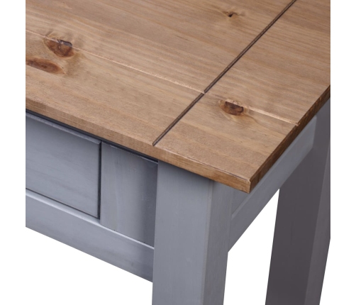 Mesa consola madera maciza pino estilo Panamá gris 110x40x72 cm