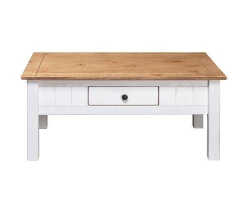 vidaXL Mesa de centro madera de pino estilo Panamá blanco 100x60x45 cm